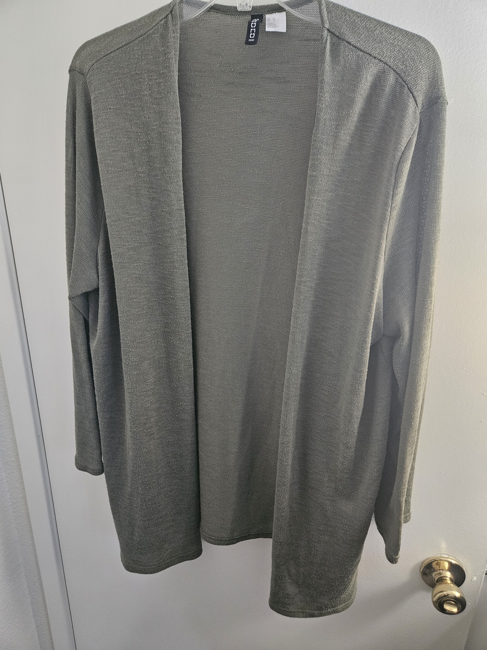 H&M Olive Open-Front Longline Cardigan